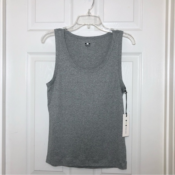 Three Dots Essential Heritage Knit Slim Fit Granite (Gray) Rocker Tank M - Picture 3 of 13